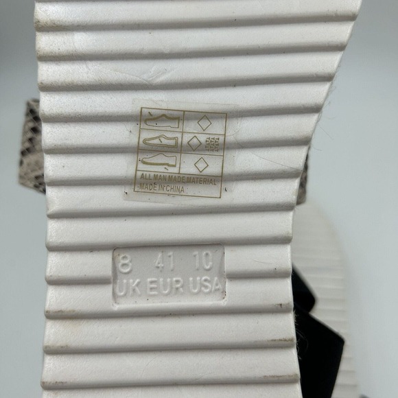 Soho Elite Sandals Womens Size 10 Faux‎ Snake Strappy Espadrille Platform Cork - Picture 10 of 11